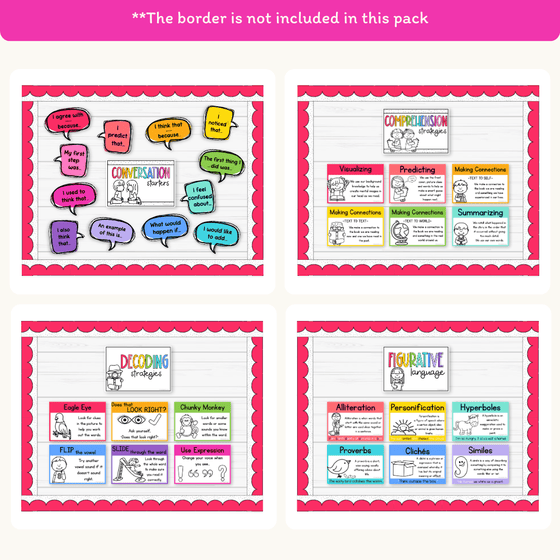 English Posters Reading and Writing Bundle - Bright Theme - Miss Jacobs Little Learners