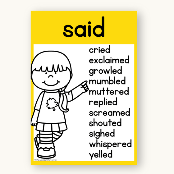 English Posters Reading and Writing Bundle - Bright Theme - Miss Jacobs Little Learners