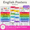 English Posters Reading and Writing Bundle - Bright Theme - Miss Jacobs Little Learners