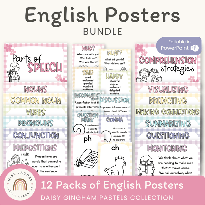 Daisy Gingham Pastels Classroom Decor – Miss Jacobs Little Learners