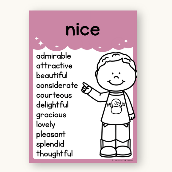 English Posters Reading and Writing Bundle - Dreamy Space Theme - Miss Jacobs Little Learners