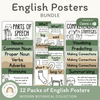 English Posters Reading and Writing Bundle - Modern Botanical Theme - Miss Jacobs Little Learners