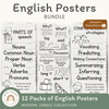 English Posters Reading and Writing Bundle - Modern Jungle Theme - Miss Jacobs Little Learners