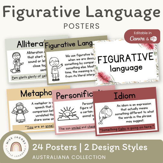 Figurative Language Posters - Australiana Classroom Decor
