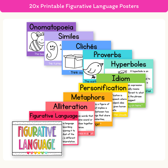 Figurative Language Posters - Bright Theme - Miss Jacobs Little Learners