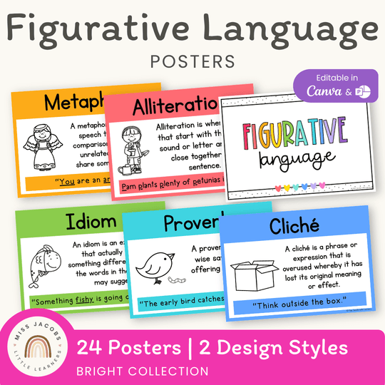 Figurative Language Posters - Bright Theme
