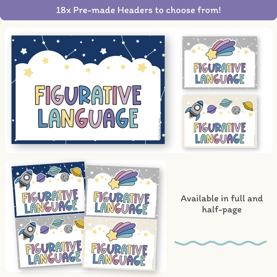 Figurative Language Posters - Dreamy Space Theme - Miss Jacobs Little Learners