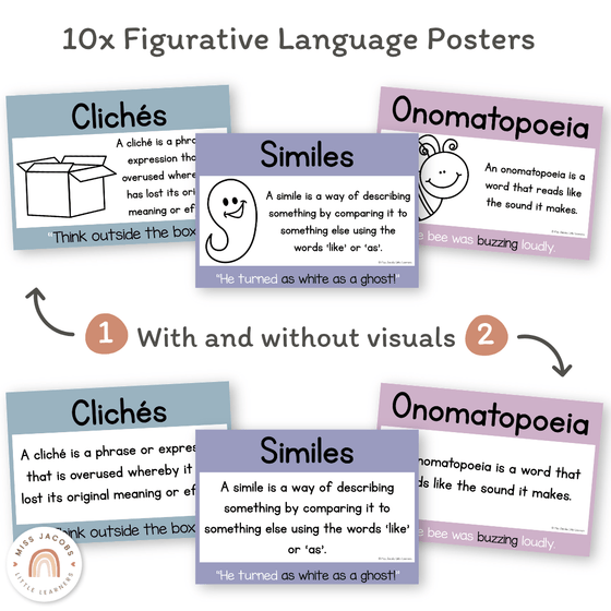 Figurative Language Posters - Pastel Theme - Miss Jacobs Little Learners