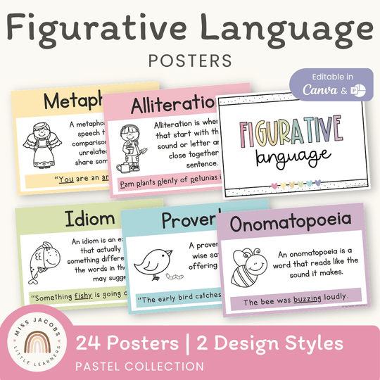 Figurative Language Posters - Pastel Theme