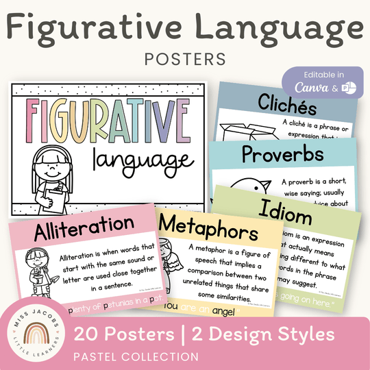 Figurative Language Posters - Pastel Theme