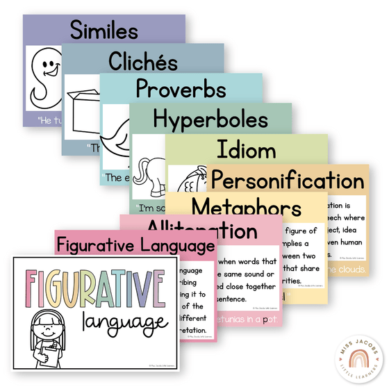 Figurative Language Posters - Pastel Theme - Miss Jacobs Little Learners