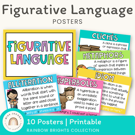 Figurative Language Posters | Rainbow