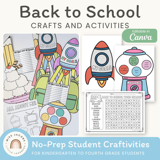 First Day of Class Activities & Crafts Bundle