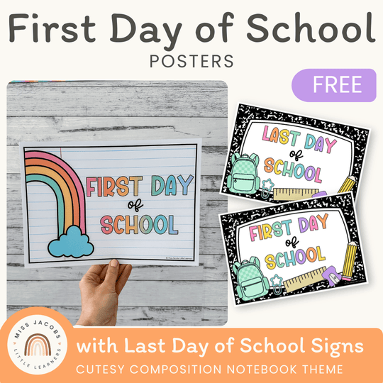 First Day of School Signs - Cutesy Classroom Decor