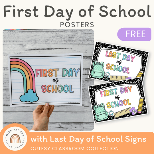 First Day of School Signs - Cutesy Classroom Decor