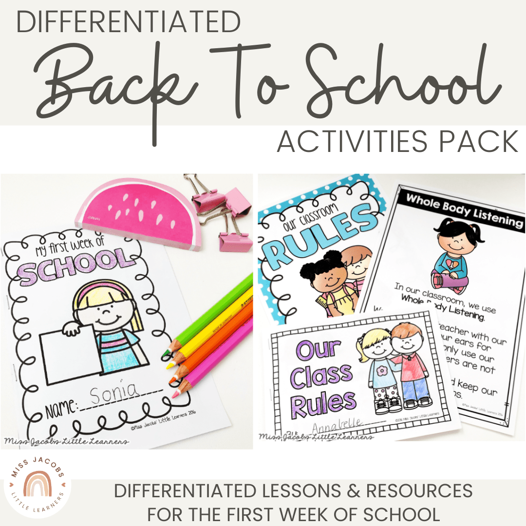  First Week Back to School - Lesson Ideas and Activities - Miss Jacobs Little Learners