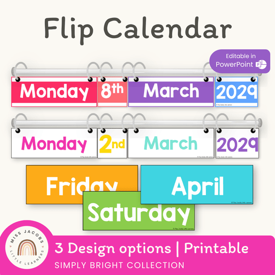 Flip Calendar | BRIGHTS | Classroom Decor