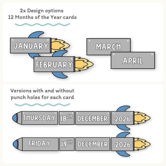 Flip Calendar - Dreamy Space Classroom Decor - Miss Jacobs Little Learners