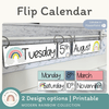 Flip Calendar - Rainbow Calm Colors Classroom Decor - Miss Jacobs Little Learners