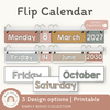 Flip Calendar | Simple Boho Classroom Decor | Editable - Miss Jacobs Little Learners