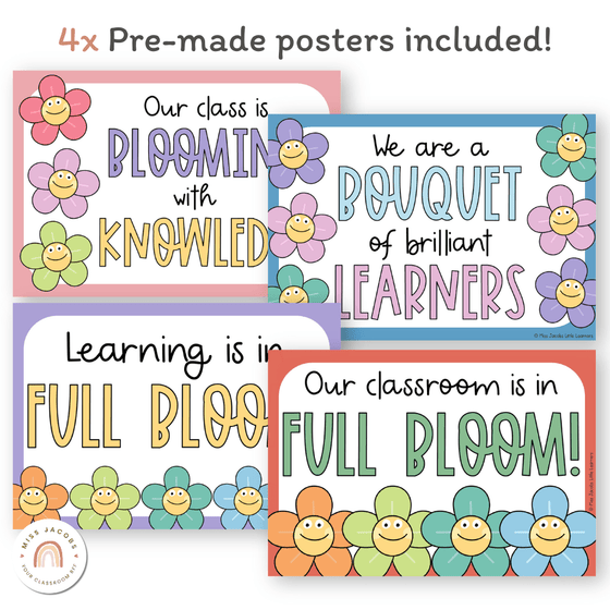 Flower Door Display Classroom Decor - Miss Jacobs Little Learners