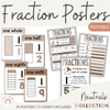 Fraction Posters & Anchor Charts | Ombre Neutrals Math Classroom Decor - Miss Jacobs Little Learners