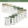 Fraction Posters - Modern Botanical Classroom Decor - Miss Jacobs Little Learners