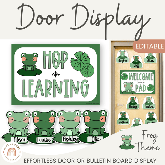 Frog Door Display Classroom Decor - Miss Jacobs Little Learners