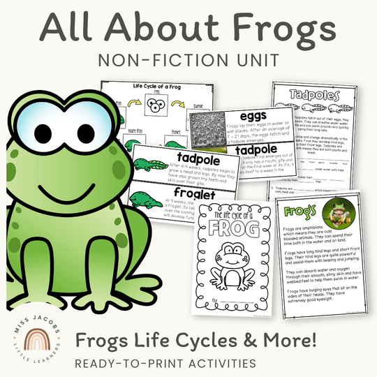 Frogs Thematic Unit | All about Frogs and Frog Life Cycles