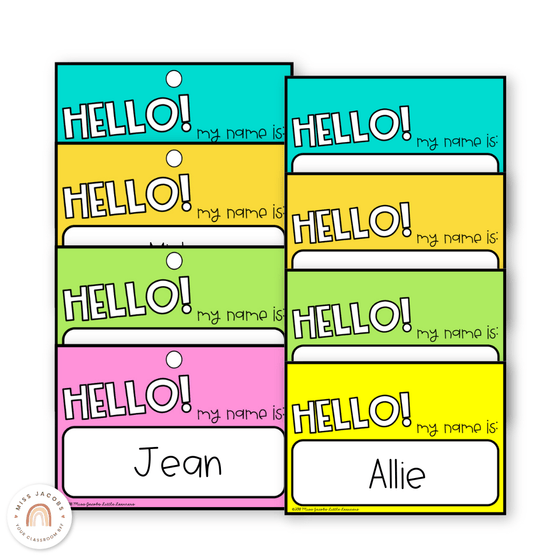 Goals Desk Mat and Name Tags | Rainbow Brights - Miss Jacobs Little Learners