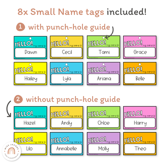 Goals Desk Mat and Name Tags | Rainbow Brights - Miss Jacobs Little Learners