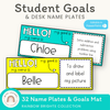 Goals Desk Mat and Name Tags | Rainbow Brights - Miss Jacobs Little Learners