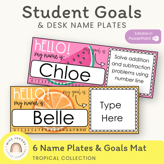 Goals Desk Mat | Tropical Theme | Editable