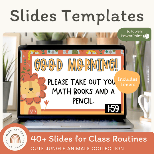 Google Morning Slides & PowerPoint Templates - Cute Jungle Animals