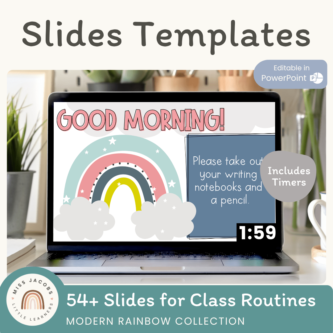 Google & PowerPoint Slides Template - Modern Rainbow Classroom Theme ...