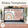 Google Morning Slides & PowerPoint Templates - Spotty Boho Theme - Miss Jacobs Little Learners