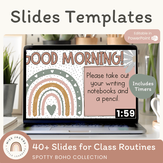 Google Morning Slides & PowerPoint Templates - Spotty Boho Theme
