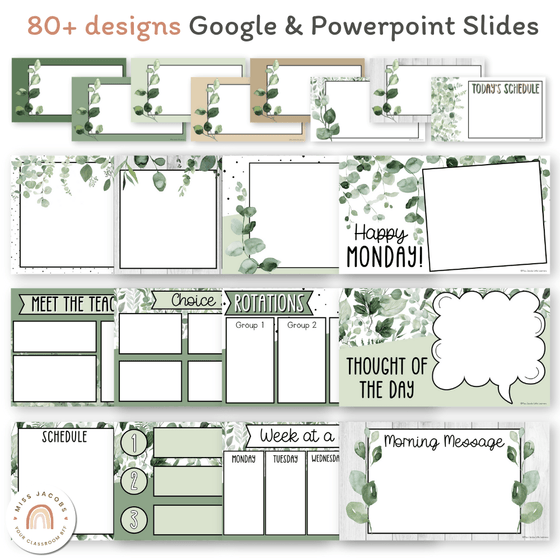 Google Slides and PowerPoint Templates - Modern Botanical Theme - Miss Jacobs Little Learners