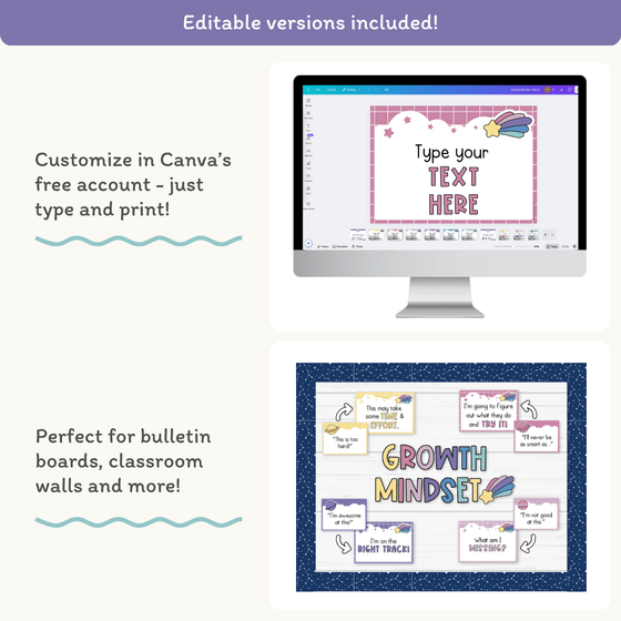 Growth Mindset Posters - Dreamy Space Classroom Decor - Miss Jacobs Little Learners