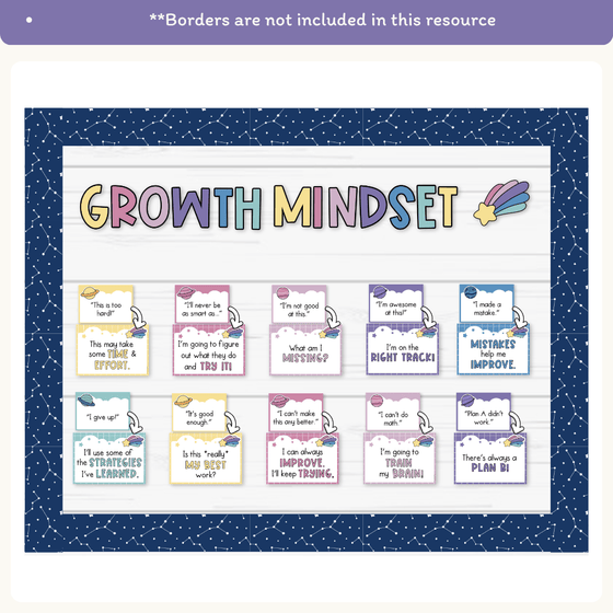 Growth Mindset Posters - Dreamy Space Classroom Decor - Miss Jacobs Little Learners