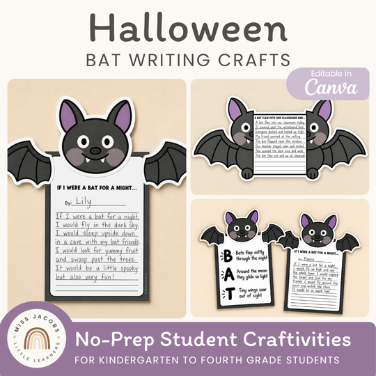Halloween Bat Fold-Out Writing Craft & Activities