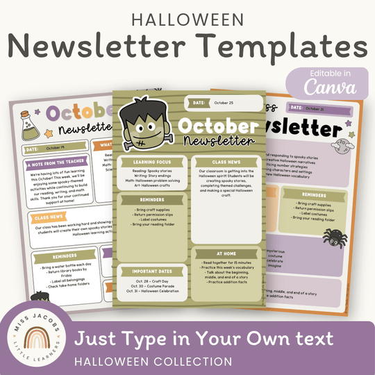 Halloween Classroom Newsletter Templates