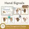Hand Signals Posters - Daisy Gingham Neutrals Decor - Miss Jacobs Little Learners