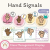Hand Signals Posters - Daisy Gingham Pastels Decor - Miss Jacobs Little Learners
