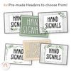 Hand Signals Posters - Modern Botanical Classroom Decor - Miss Jacobs Little Learners