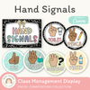Hand Signals Posters - Pastel Composition Notebook Classroom Decor - Miss Jacobs Little Learners