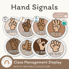 Hand Signals Posters | SPOTTY NEUTRALS Classroom Decor | EDITABLE - Miss Jacobs Little Learners