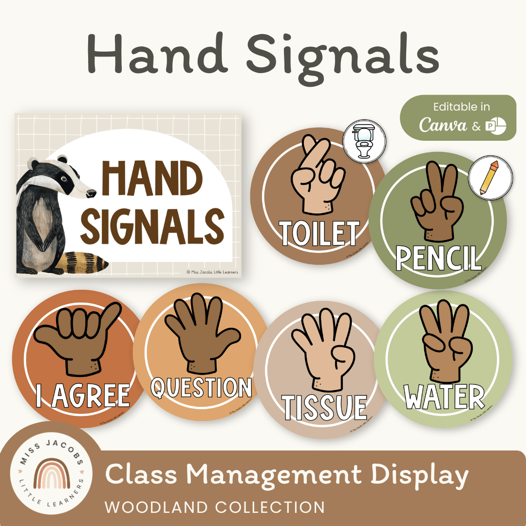Hand Signals Posters - Woodland Theme Classroom Decor - MJLL – Miss ...