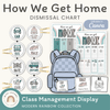 How We Get Home Dismissal Chart - Modern Rainbow Classroom Decor - Miss Jacobs Little Learners