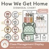 How We Get Home Dismissal Chart - Simply Boho Classroom Decor - Miss Jacobs Little Learners